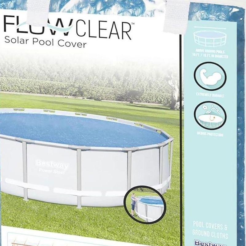 Bestway Flowclear 15 Feet Round Above Ground Solar Pool Cover Only for Pool Water Maintenance of Swimming Pools 16 Feet in Diameter, Blue