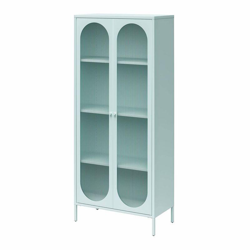 Luna 72.88'' Tall Accent Cabinet with Fluted Glass