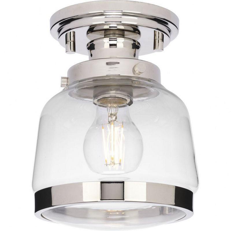 Judson Polished Nickel Glass Flush Mount Ceiling Light