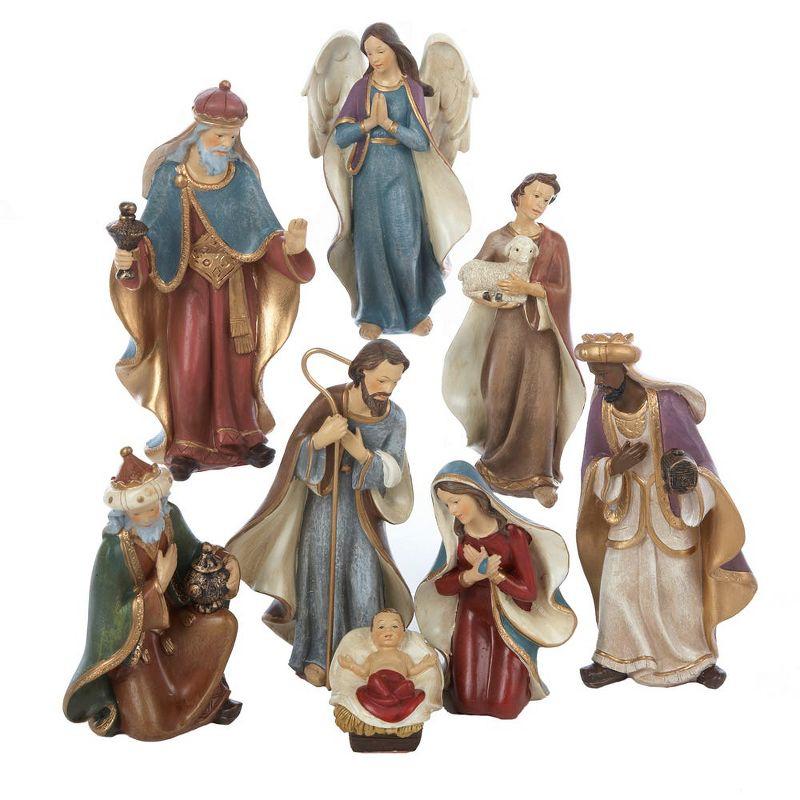 Kurt Adler 6.25" Resin Nativity, 8 Piece Set