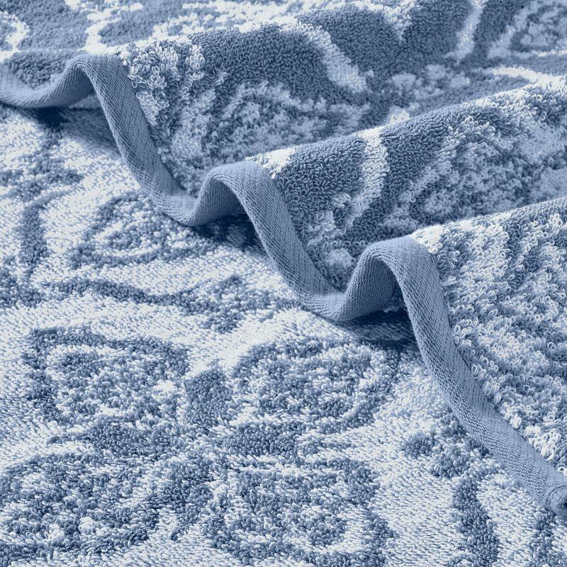 Denim Blue Cotton Jacquard 6-Piece Towel Set