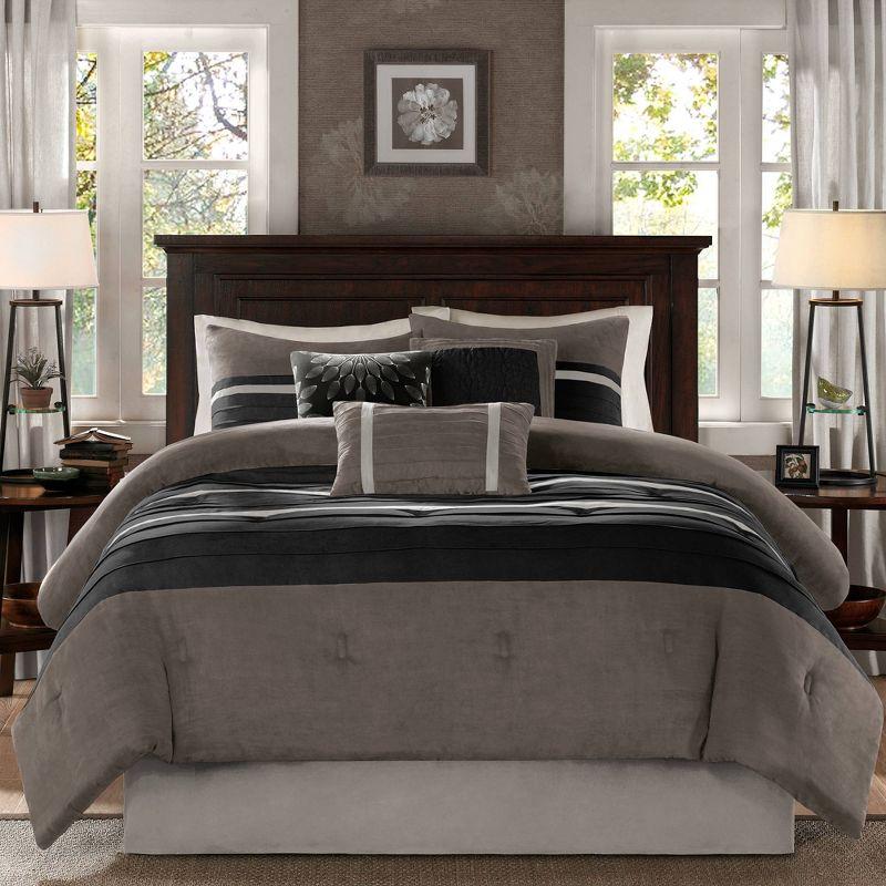 Palmer 7 PC Pieced Faux Suede Comforter Set