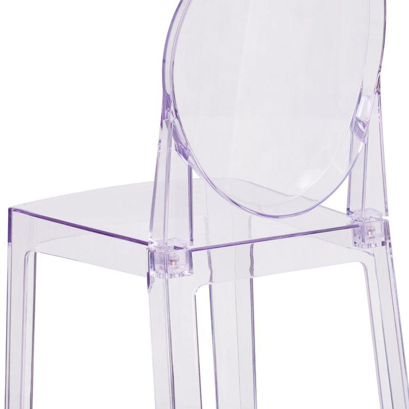 Flash Furniture Ghost Counter Stool with Oval Back in Transparent Crystal