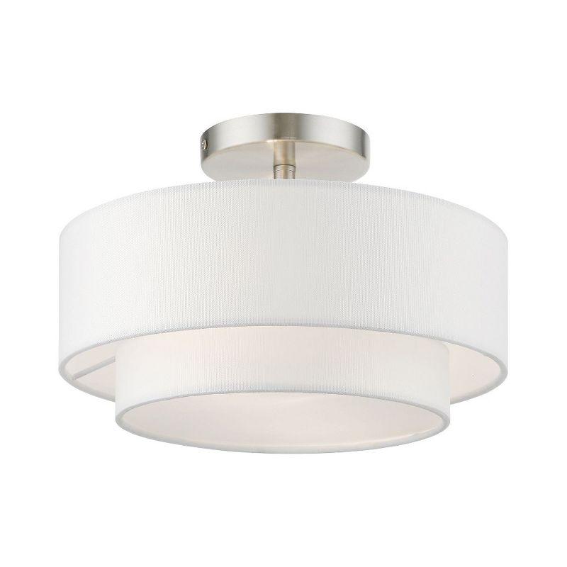Livex Lighting Meridian 2 - Light Semi-Flush Mount in  Brushed Nickel