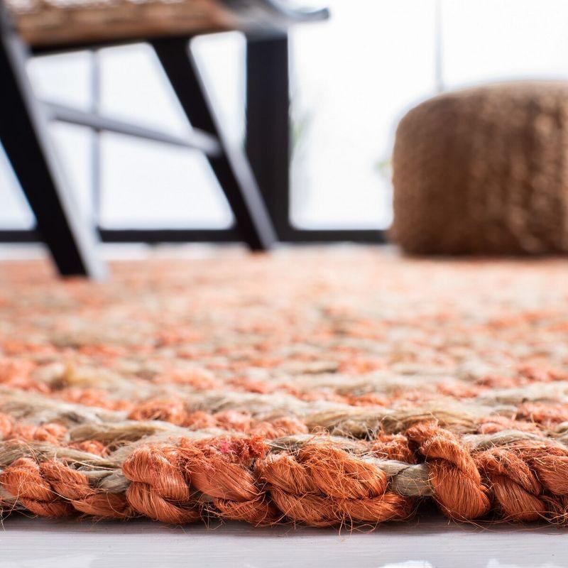 Handmade Orange and Natural Jute Area Rug 4' x 6'