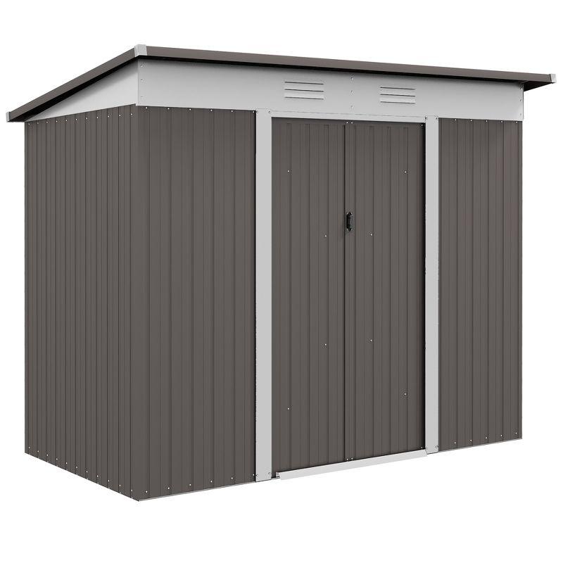 8 ft. W x 4 ft. D Galvanized Steel Storage Shed