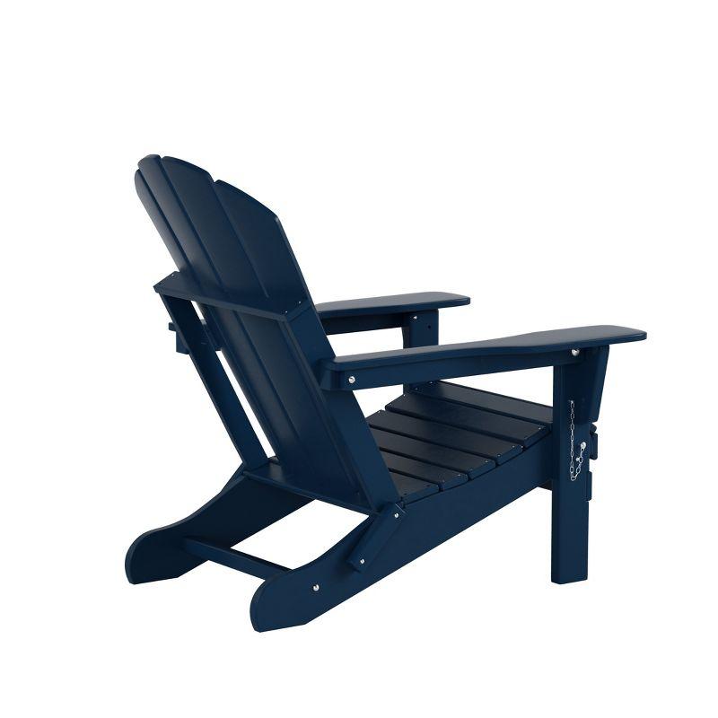 WestinTrends Malibu HDPE Outdoor Folding Poly Adirondack Chair (Set of 2), Navy Blue