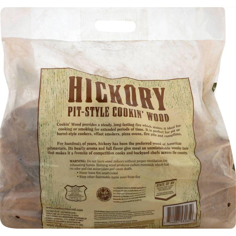 Cowboy .65 cu ft Hickory Cooking Wood: Kiln Dried, Long-Burning Fire Logs for Grills & Smokers