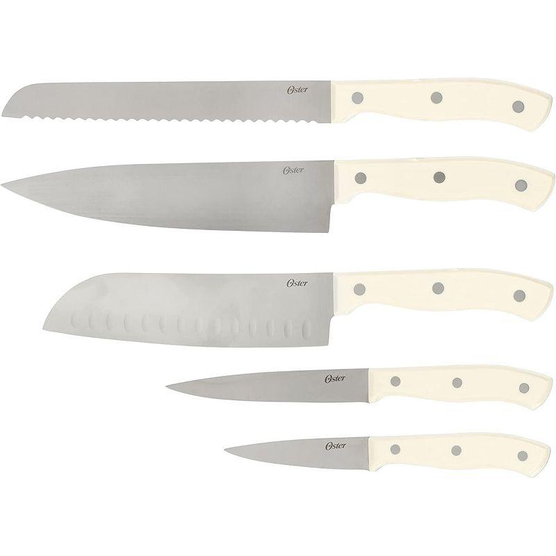 Oster Oster Evansville 14 Piece Stainless Steel Blade Cutlery Set in White