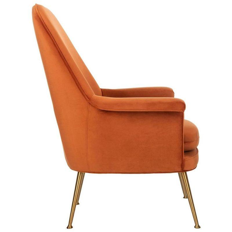 Aimee Velvet Arm Chair - SFV4701 - Sienna/Gold - Safavieh Couture