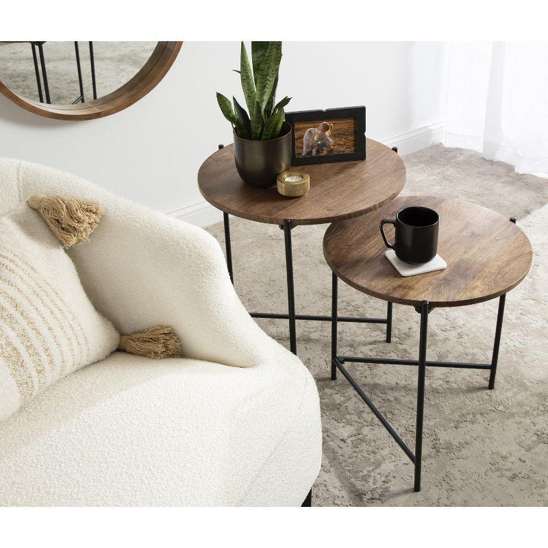 Kate and Laurel Ulani Round Metal Accent Table Set