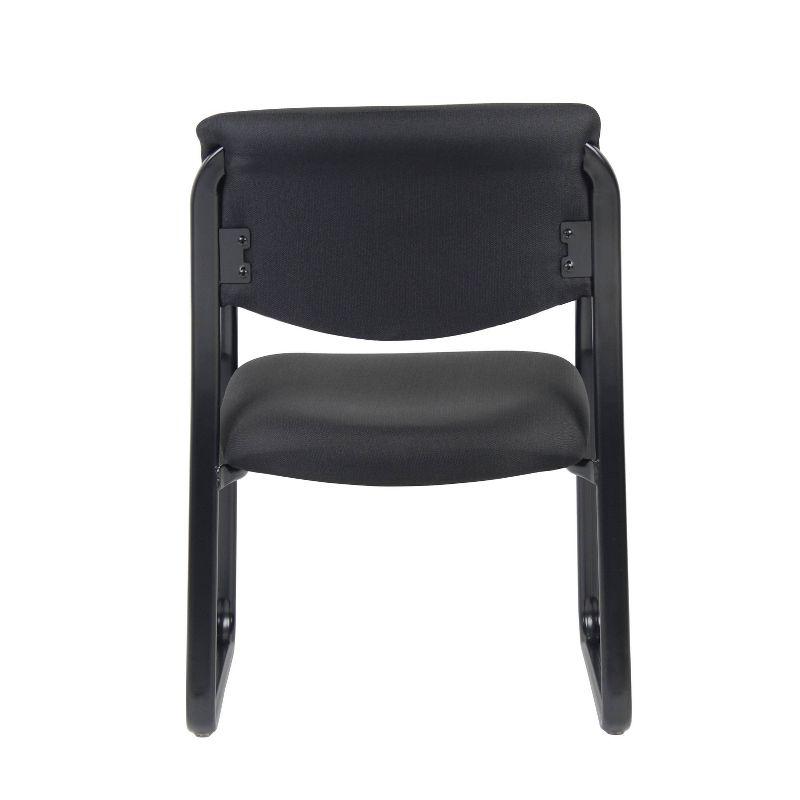 Black Fabric and Steel Sled Base Dining Chair