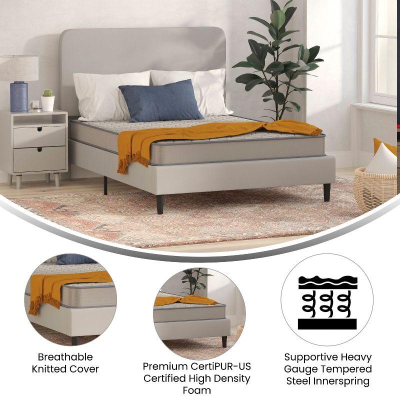 Emma and Oliver Premium Comfort 6" Full Size Medium Firm Hybrid Innerspring Mattress in a Box with Knitted Fabric Top and CertiPUR-US Certified Foam