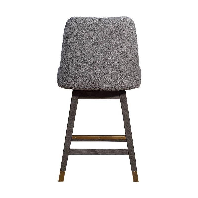 Armen Living Amalie Wood Finish with Fabric Swivel Counter Height Barstool