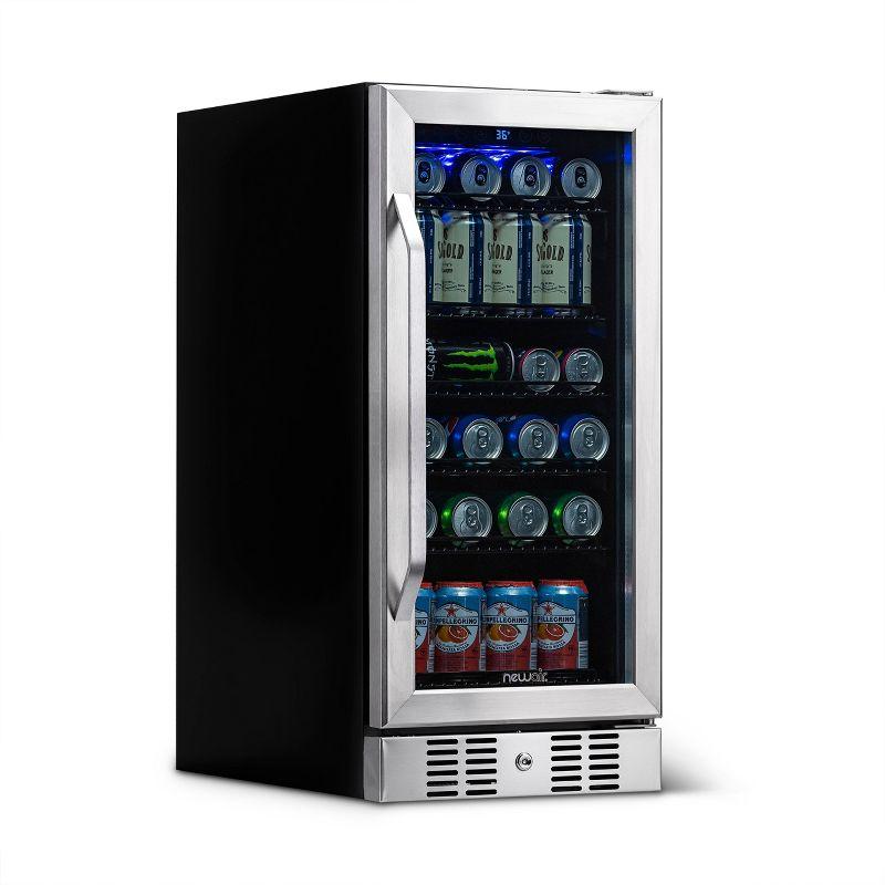 Newair 15" Built-in 96 Can Beverage Fridge in Stainless Steel with Precision Temperature Controls