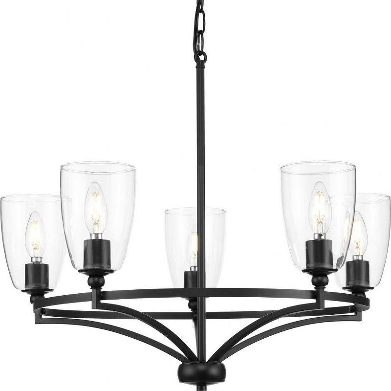 Progress Lighting Parkhurst 5-Light Chandelier, Matte Black, No Shade