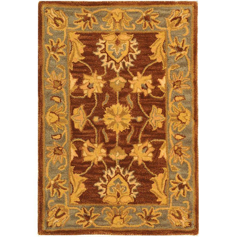 Heritage HG343 Handmade Accent Rug - 2'x3' - Brown/Blue - Safavieh