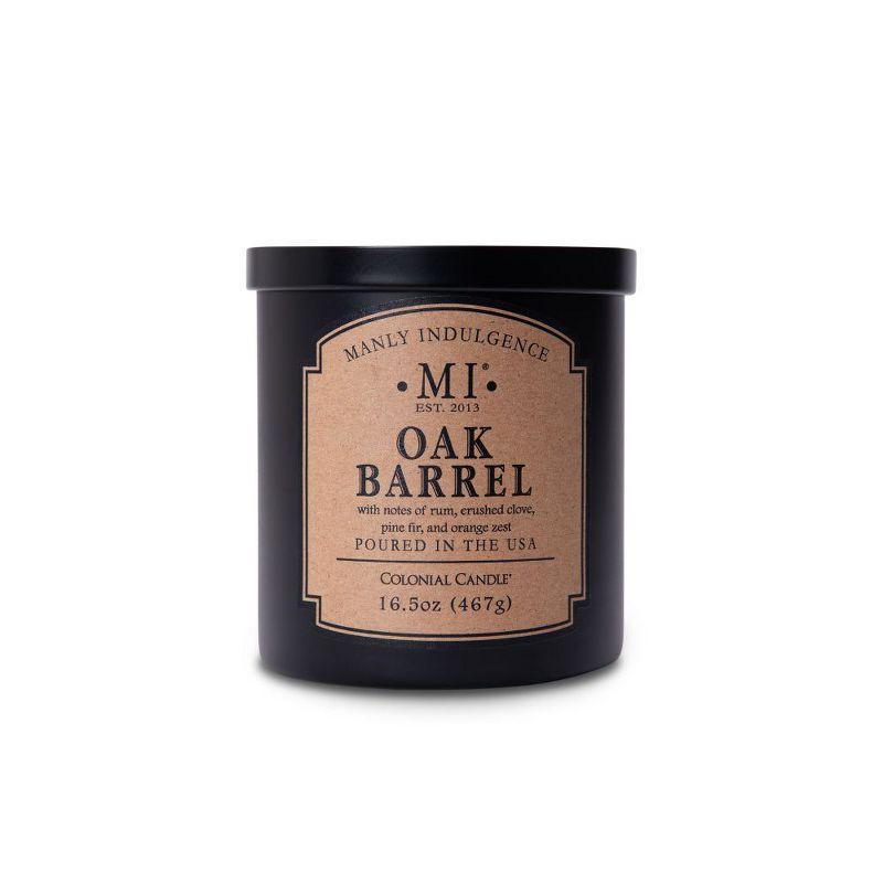 16.5oz Black Soy Scented Jar Candle with Oak Barrel Fragrance