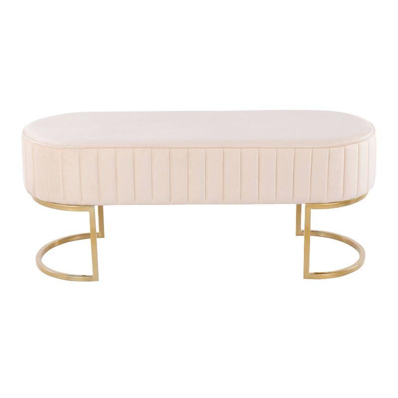 41" Demi Glam Pleated Bench - LumiSource