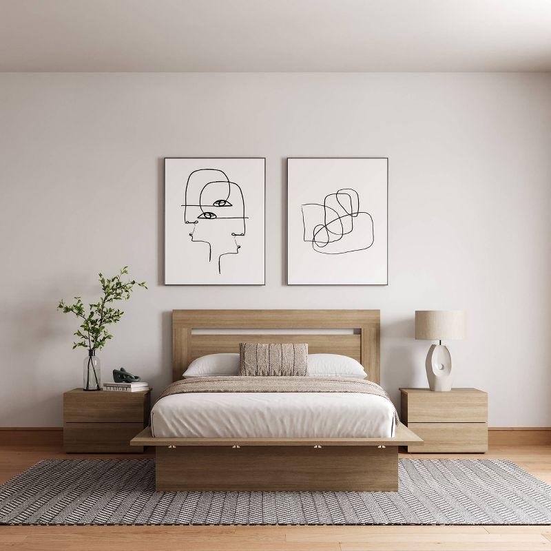 Nexera 4pc Full Malibu Bedroom Set Brown Oak