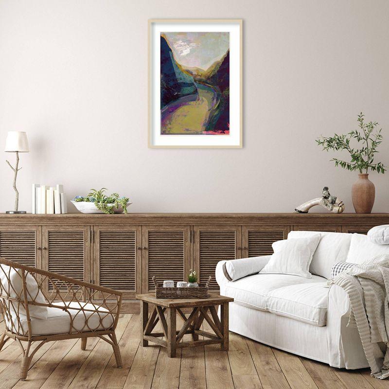 33.95" x 44.54" Abstract Fjords Wood Framed Wall Art