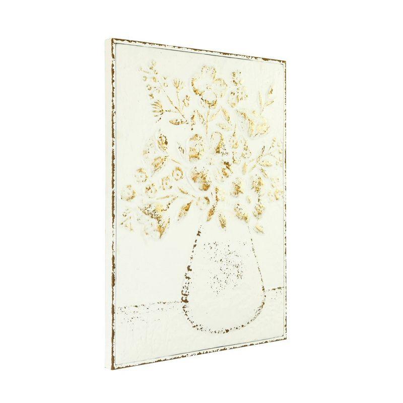 Kelly Clarkson Home Embossed Metal Wall Art with Flowers in Vase & Reviews | Wayfair
