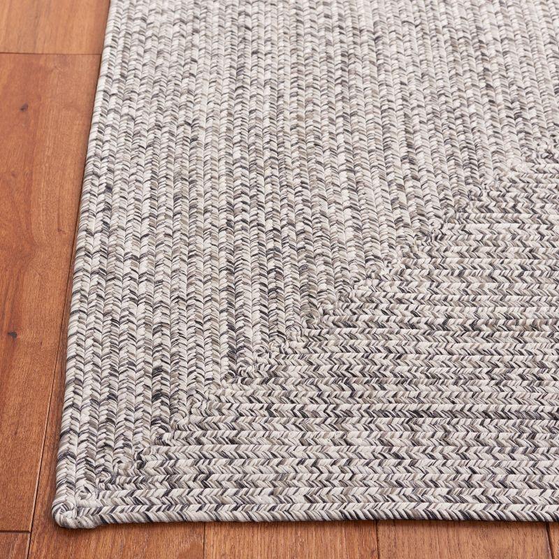 Braided BRA201 Machine Washable UV & Stain Resistant Non-Shedding Hand Woven Indoor/Outdoor Accent Rug - Grey/Ivory - 3'x5' - Safavieh