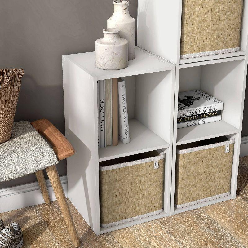 24/7 Shop At Home 24" Silkpath Modern 2 Cube Stackable and Modular Bookcase White: MDF Wood, Open Shelving