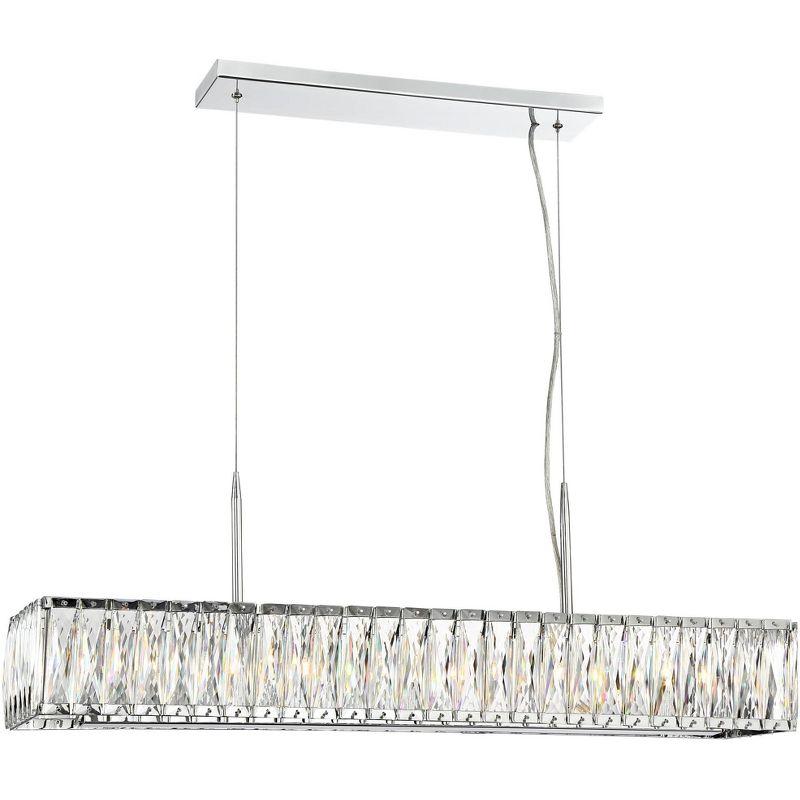 Modern Chrome Crystal 38" Island Pendant Light