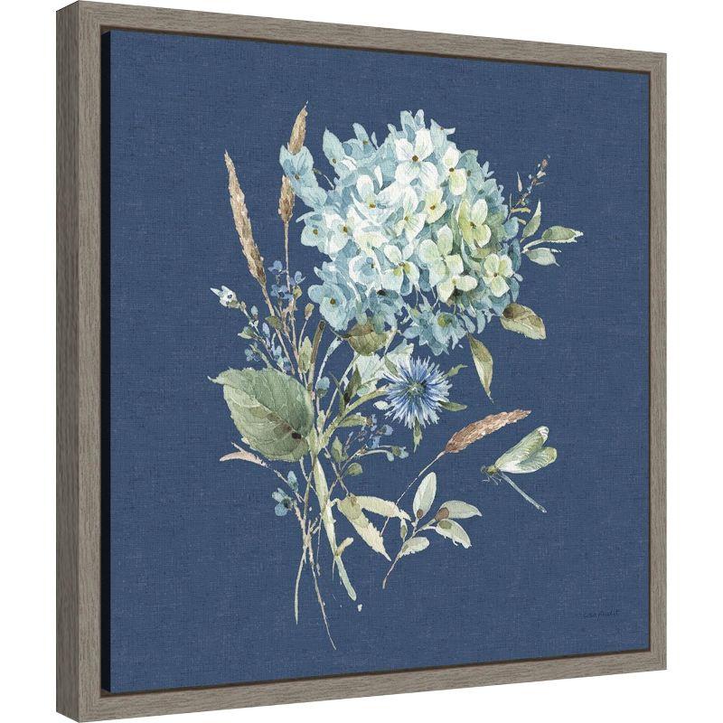 Amanti Art Bohemian Blue 03B (Floral Bouquet) by Lisa Audit Canvas Wall Art Print Framed 16 x 16-in.