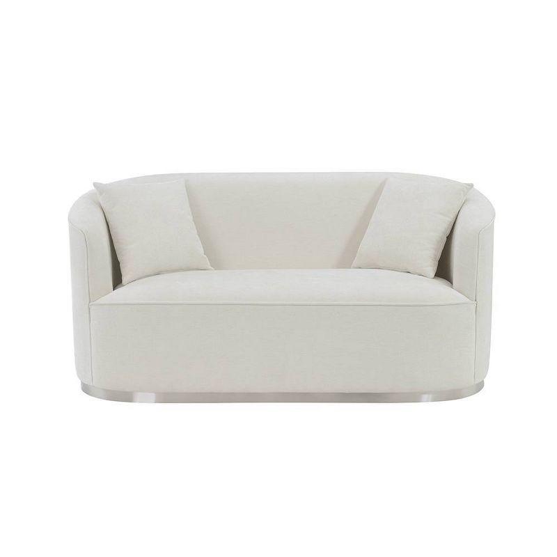 Acme Furniture 64" Odette Sofa Beige Chenille : Classic Loveseat, 2 Pillows, No Assembly Required