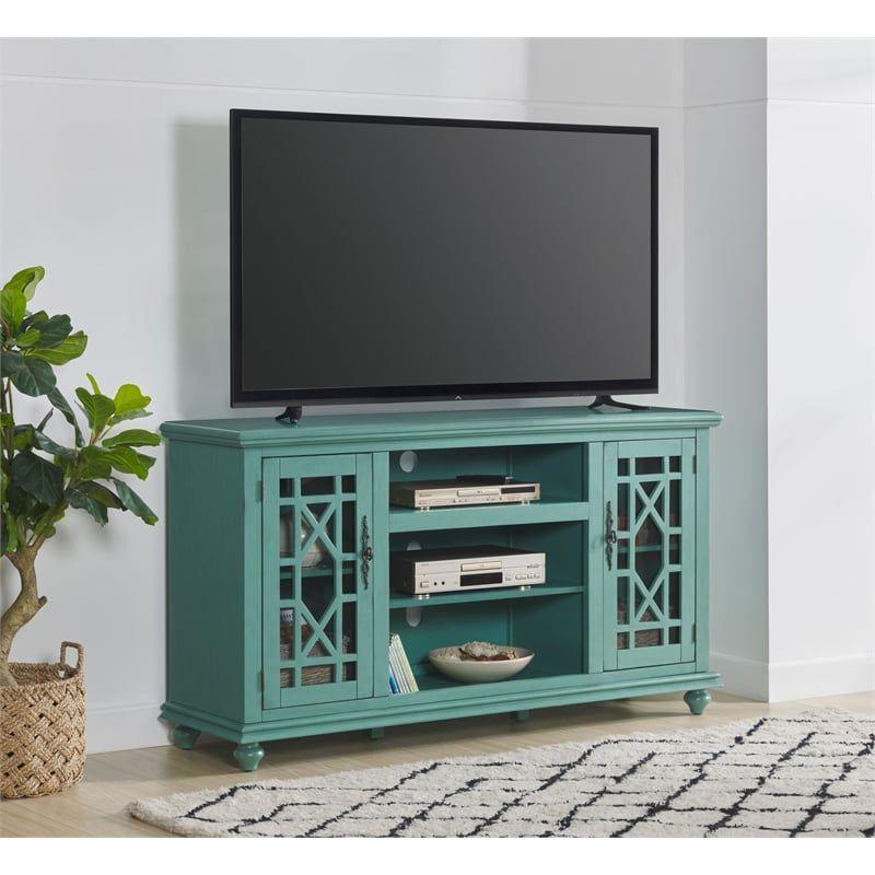 Martin Svensson Home Elegant 2 Door Antique Teal 63" TV Stand