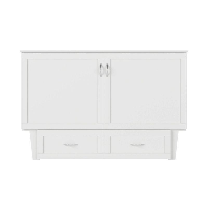 Queen Monroe Murphy Bed Chest with Memory Foam Mattress & USB Charger - AFI