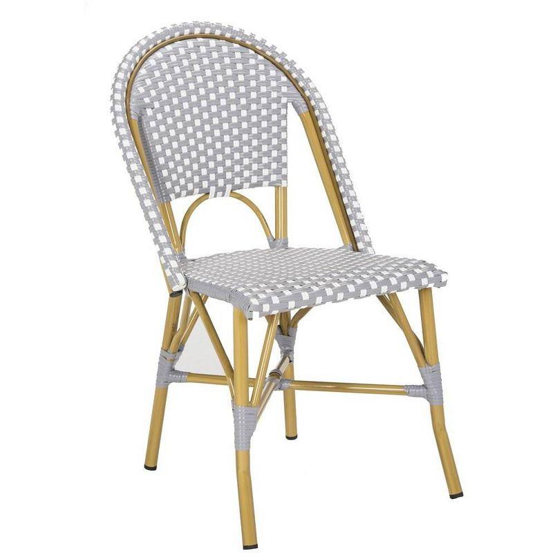 Salcha Side Chair (Set Of 2) - Indoor/Outdoor - FOX5210 - Gray/White - Safavieh