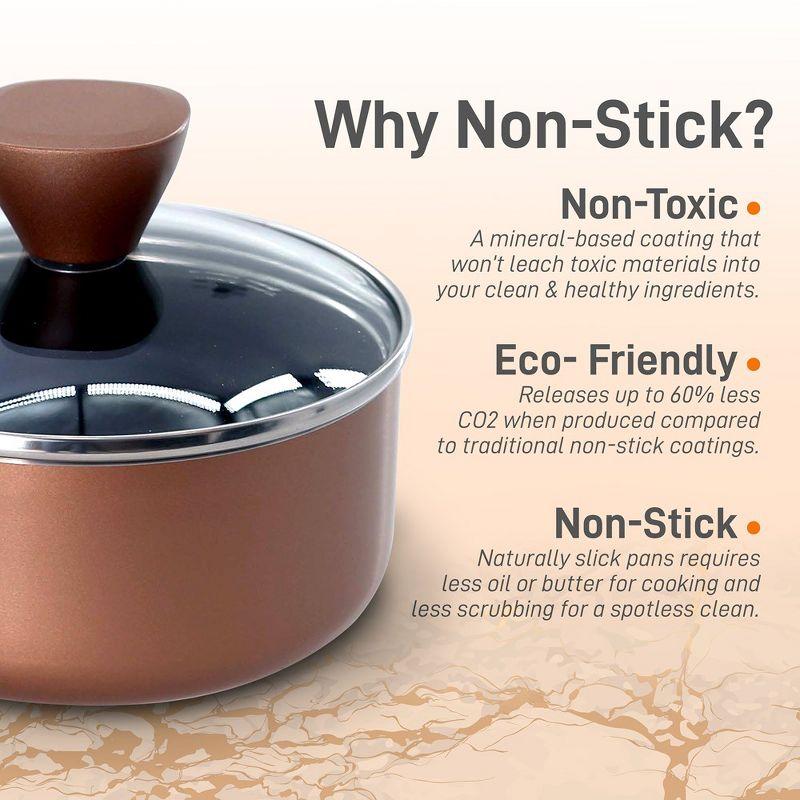 NutriChef Saucepan Pot With Lid - Non-Stick High-Qualified Kitchen Cookware With See-Through Tempered Glass Lids, 2 QT. (Works With Model: NCCWA13BR)