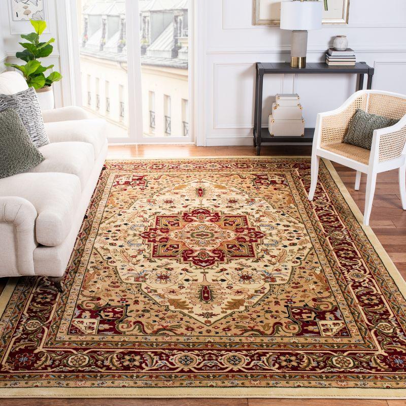Lyndhurst Heriz LNH330 Power Loomed Area Rug - Ivory/Red - 9'x12' - Safavieh