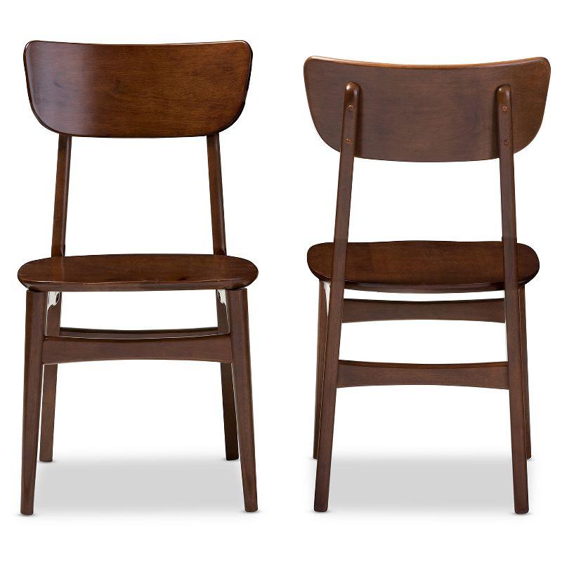 Set of 2 Netherlands Mid-century Modern Scandinavian Dining Side Chairs - Baxton Studio: Veneer Tops