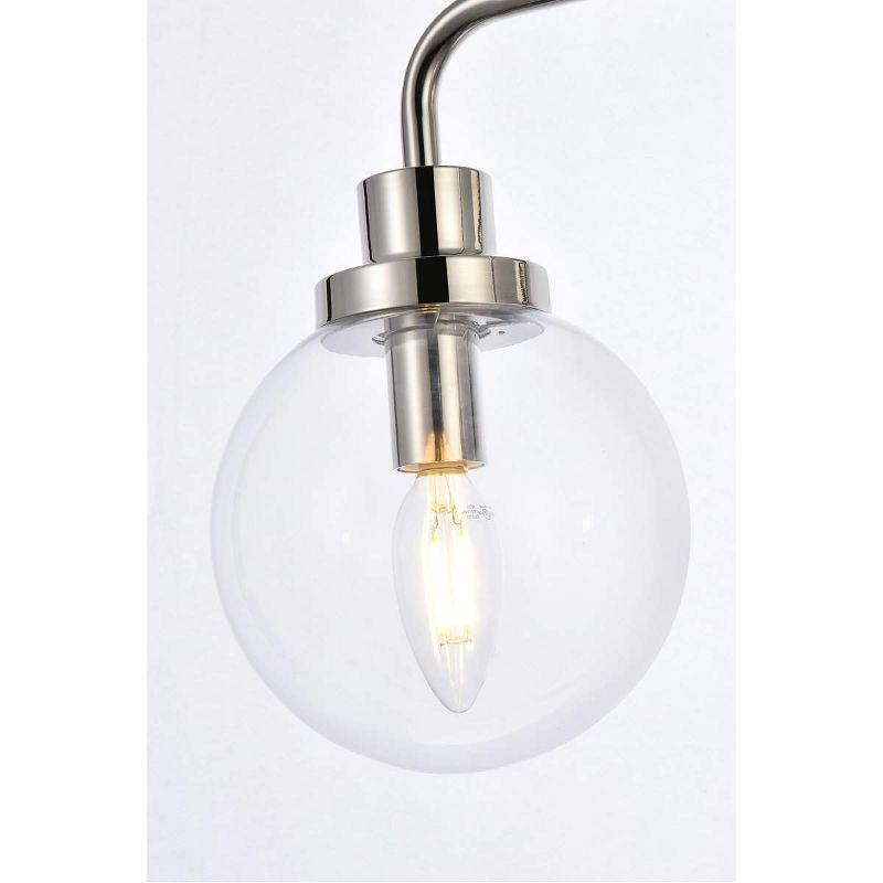 Elegant Lighting Hanson 3 lights bath sconce in polished nickel with clear shade