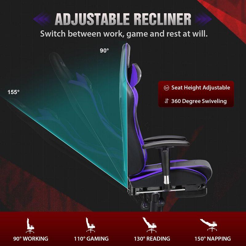 GTRACING Gaming Chair Office Chair PU Leather with Footrest & Adjustable Headrest