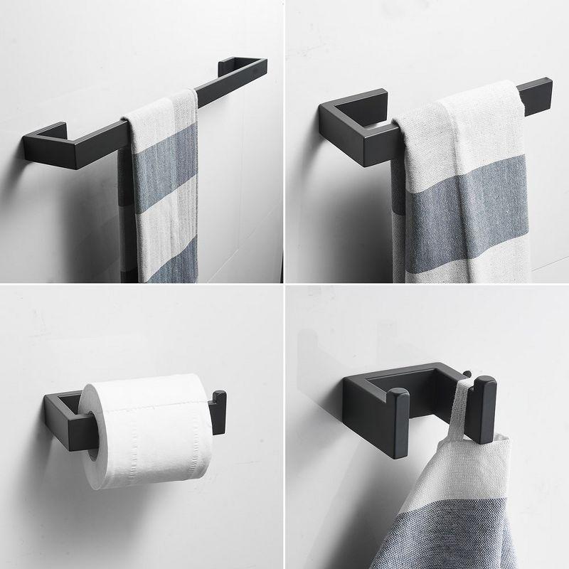 Matte Black Metal 4-Piece Bathroom Hardware Set