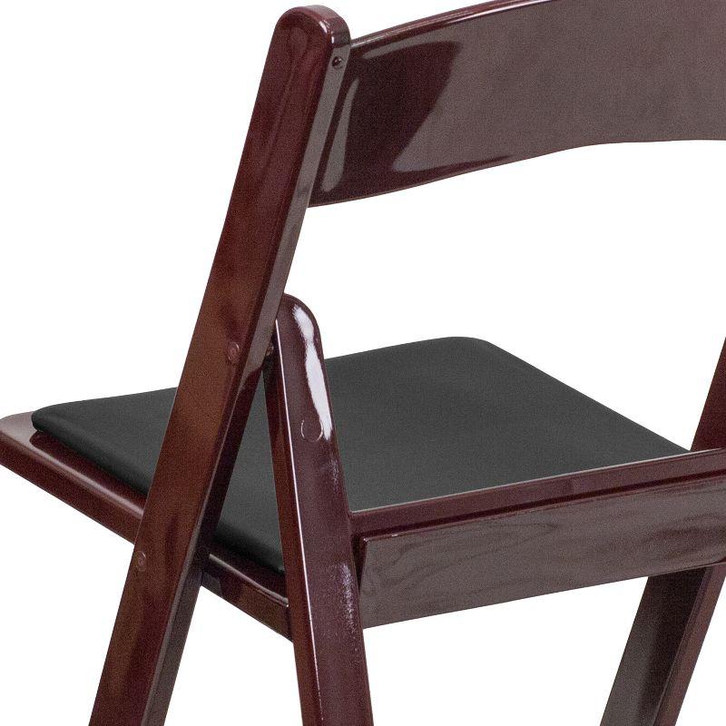 Flash Furniture Hercules Folding Chair - Red Mahogany Resin - 4 Pack 800LB Weight Capacity Comfortable Event Chair - Light Weight Folding Chair