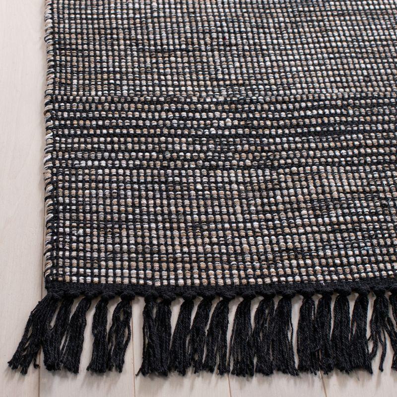 Montauk Black Handwoven Cotton Flat Woven Area Rug