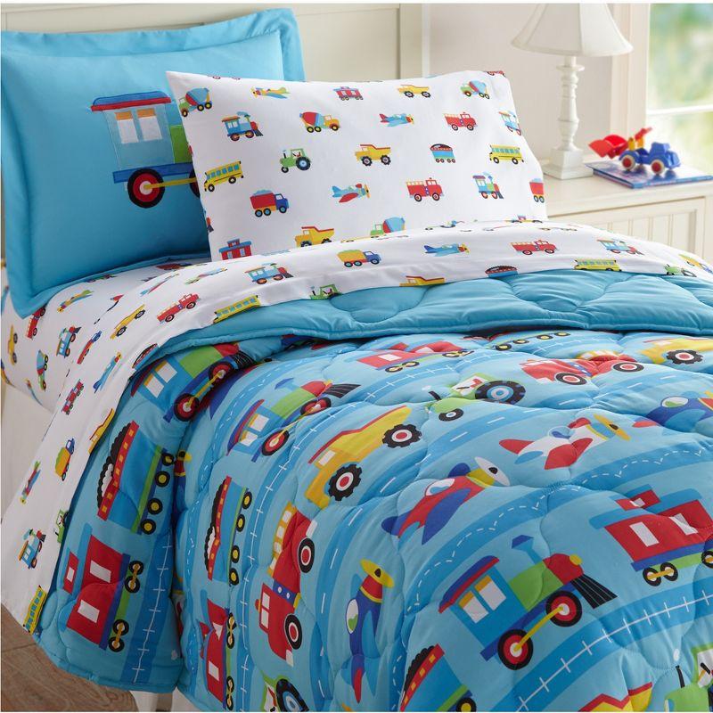 Standard Hypoallergenic Cotton Polyester Pillowcase in Trains, Planes & Trucks