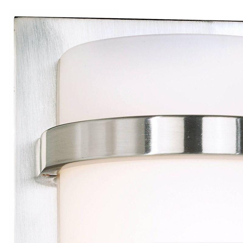 Minka Lavery Modern Wall Light Sconce Brushed Nickel Hardwired 6 3/4" Fixture Etched Opal Glass Shade for Bedroom Bathroom Vanity