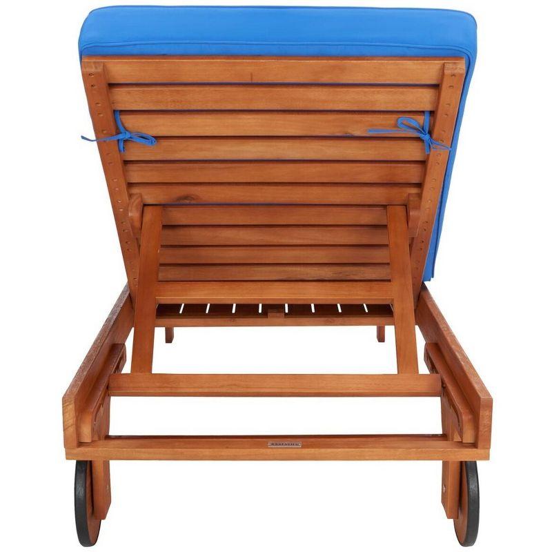 Newport Lounge Chair - Outdoor - PAT7022 - Natural/Blue -Safavieh