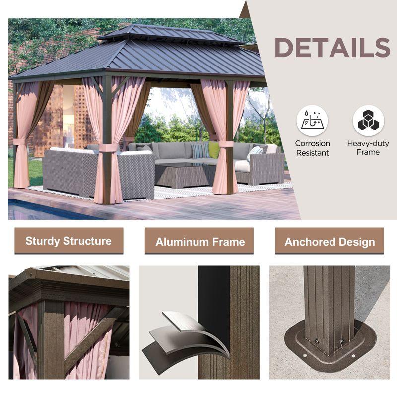 EAGLE PEAK Outdoor Aluminum Frame Hardtop Patio Gazebo