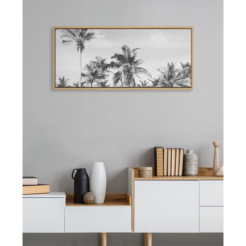 18" x 40" Sylvie Coastal Palm Tree Beach BW Frame Canvas by Creative Bunch - Kate & Laurel All Things Decor