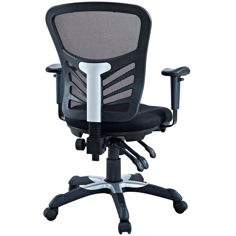 Articulate Mesh Office Chair Midnight Black - Modway: Ergonomic, Adjustable Arms, Swivel Desk Chair