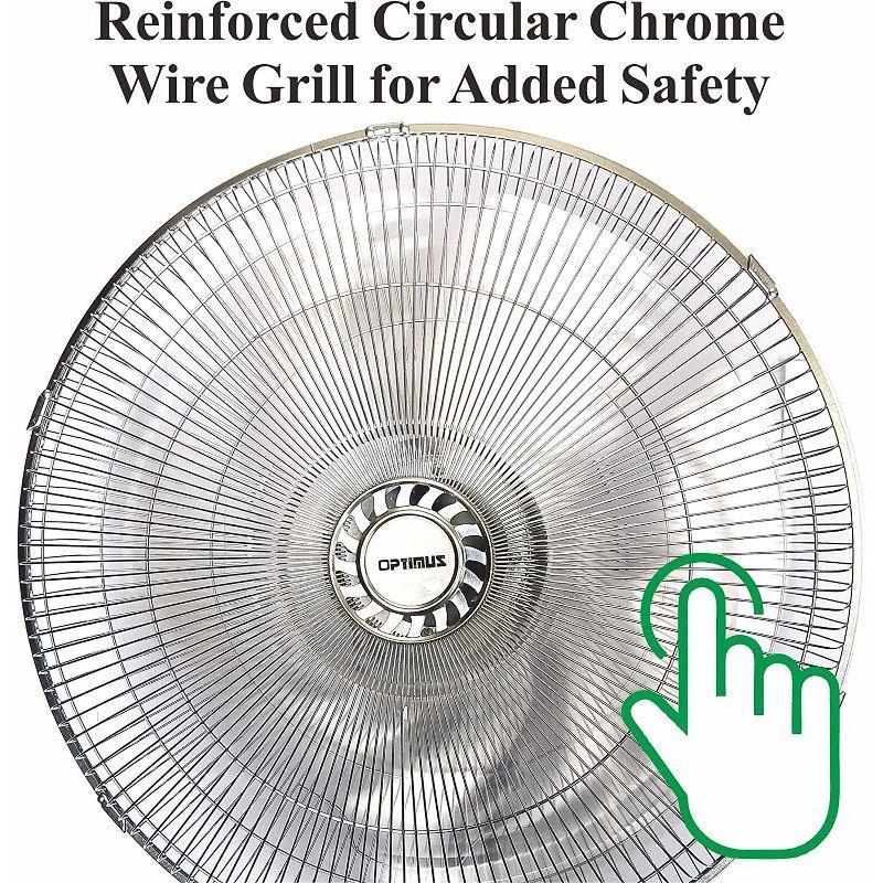 Optimus F-4187 18" Industrial Grade High Velocity Oscillating Wall Fan 18" Industrial Grade Oscillating Wall Fan