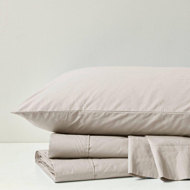 Peached Percale 200 Thread Count Relaxed Cotton Percale Sheet Set